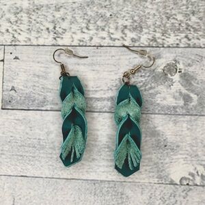 Chic Teal Braided Earrings